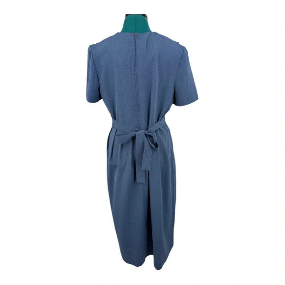 Vintage Miss Dorby Petite Short Sleeve Blue Dress - Picture 3 of 7